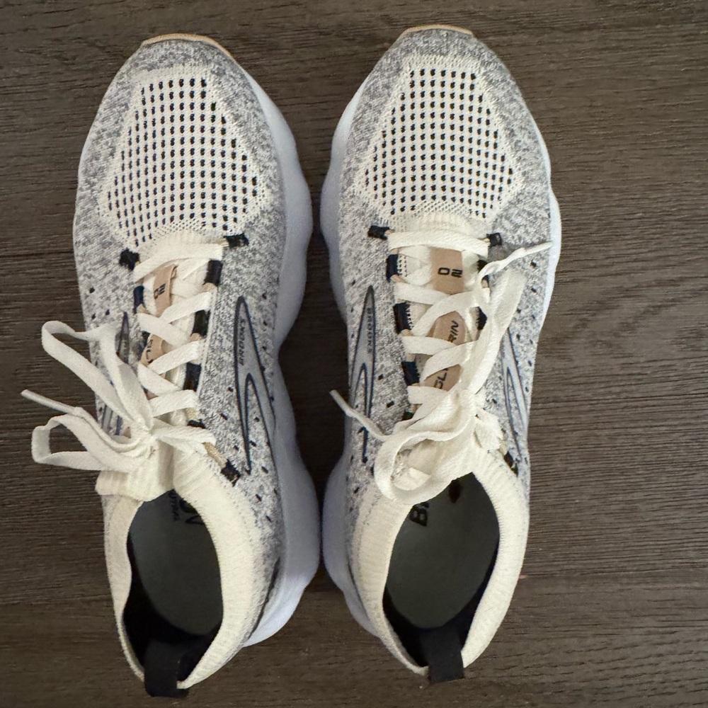 Brooks White and Black Athletic Shoes